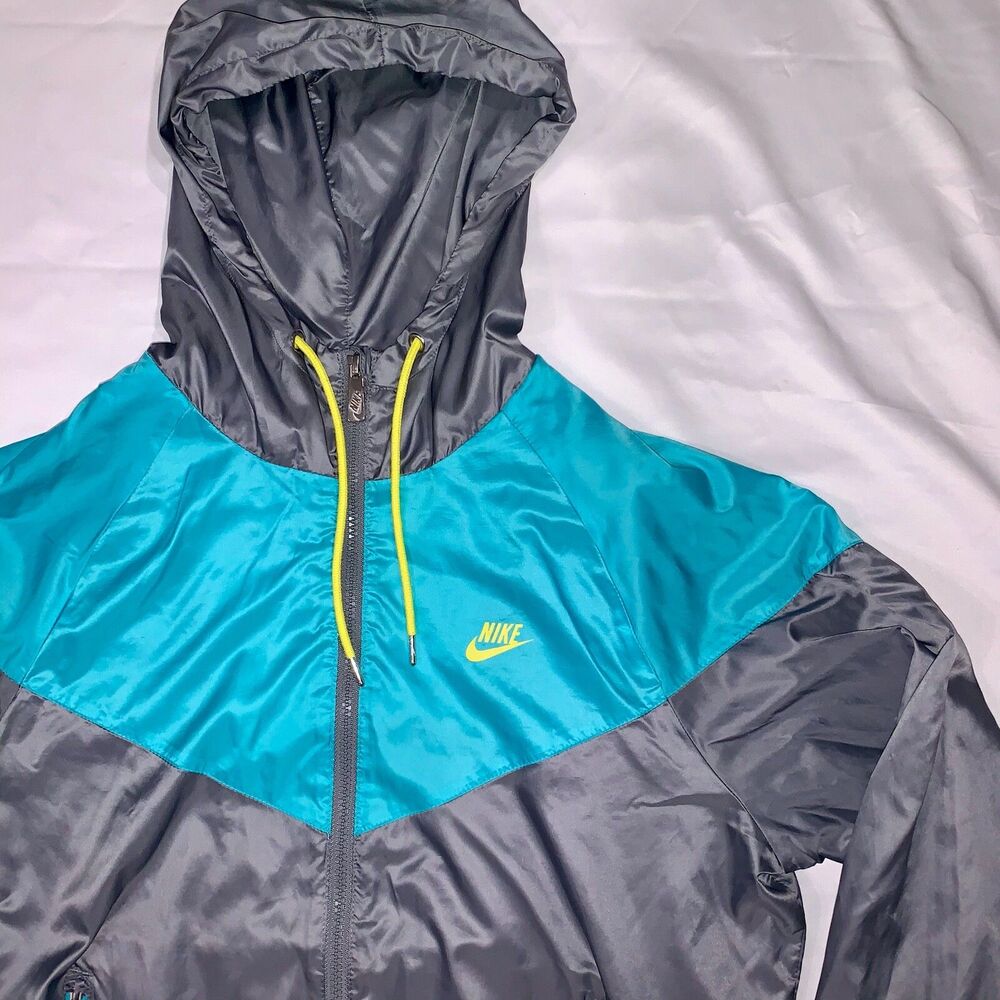 Nike Vintage Rare Windrunner Windbreaker Jacket Green Blue Teal Nylon S - Picture 8 of 10